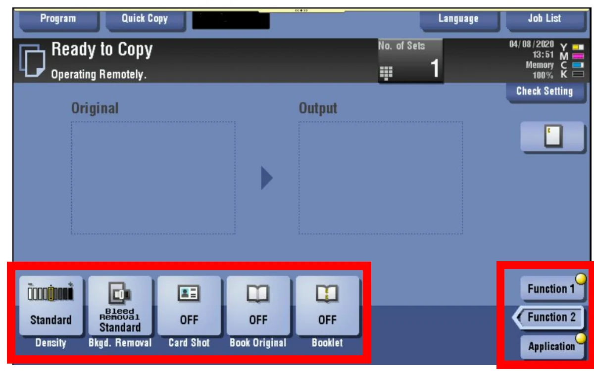 Function 2 key row